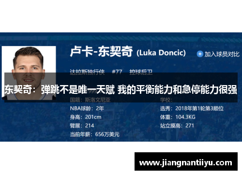 东契奇：弹跳不是唯一天赋 我的平衡能力和急停能力很强